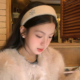 氛围感水钻雪花发箍百搭高颅顶毛绒头箍发饰女高级感日常外戴头饰