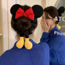 搞怪米奇屁屁立体红蝴蝶结丸子头发绳可爱米老鼠发圈头绳创意发饰