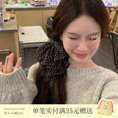 法式 复古波点蝴蝶结抓夹小号鲨鱼夹半扎发夹气质百搭发饰韩系头饰