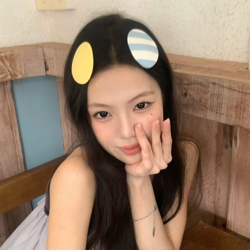 撞色几何~小众设计条纹波点发夹女边夹侧边刘海夹前额碎发弹簧夹