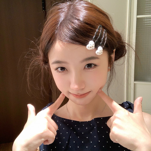 2个装 波点珍珠发夹刘海夹波浪BB夹韩系少女感侧边夹发卡发饰