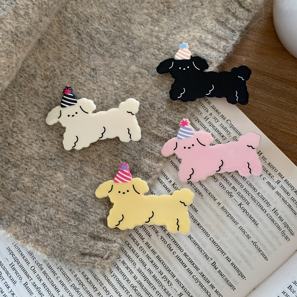 Puppy Party！派对帽小狗发夹可爱刘海夹发卡边夹少女心夹子发饰怎么样,好用不?