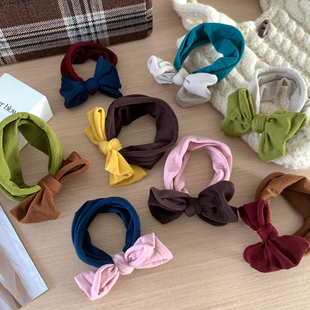 韩系撞色蝴蝶结发绳甜美百搭高弹力皮筋皮套面膜发圈头绳基础发饰