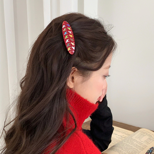 彩色小马发梳碎发整理神器发卡刘海头发夹子头饰品倒插梳梳子发夹