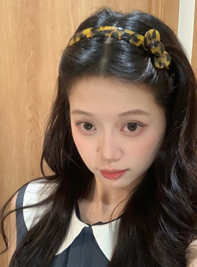 立体醋酸蝴蝶结发箍法式复古玳瑁色压发头箍女高级感发卡外戴发饰
