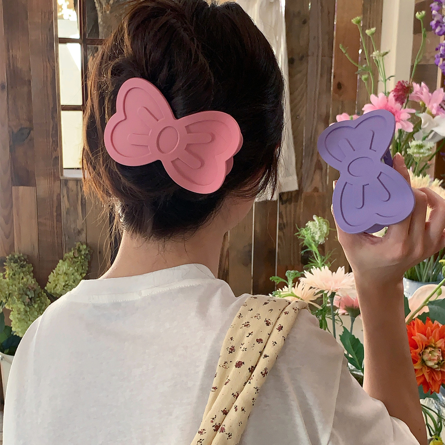 甜心Bow！可爱糖果色蝴蝶结发抓懒人盘发夹子后脑勺大号发卡发饰