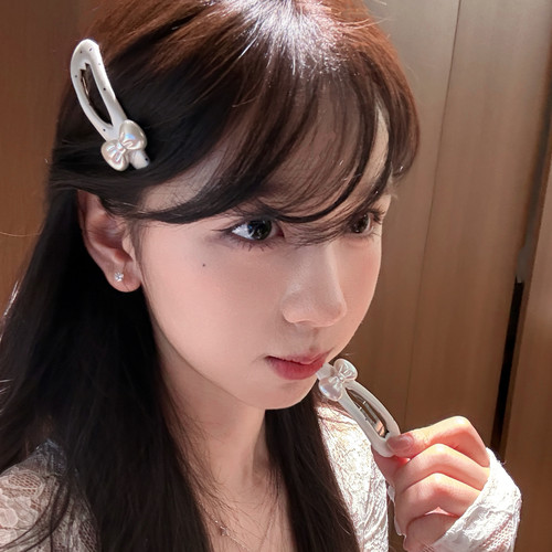 缪系波点~复古珍珠蝴蝶结发夹韩系甜美刘海夹BB夹镂空掰掰夹发饰