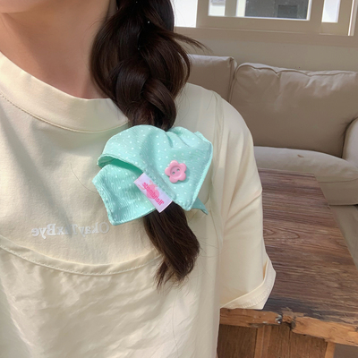 薄荷奶油~可爱小号波点方巾糖果色风车大肠圈迷你发圈发绳发饰品