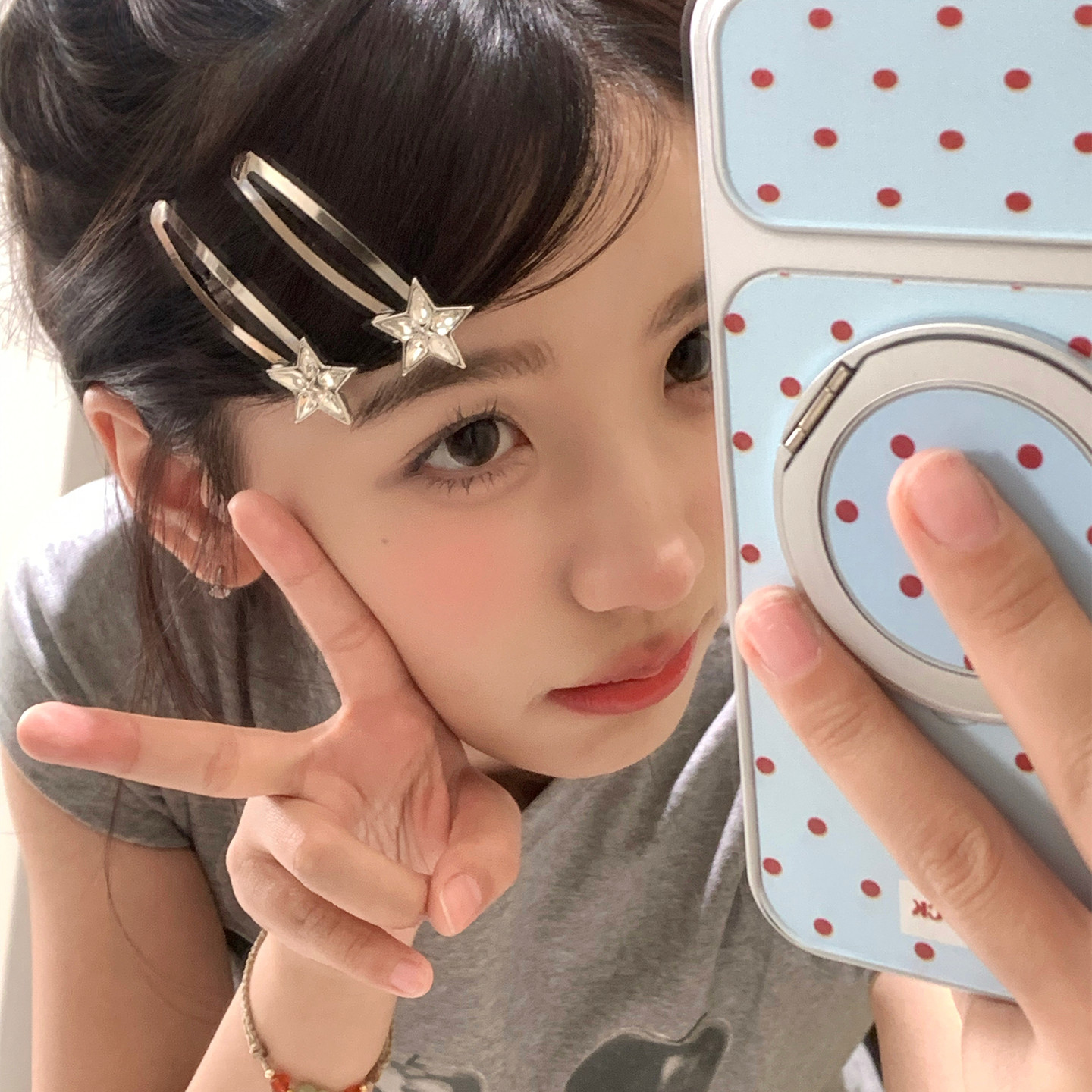 甜酷水钻星星发夹BB夹小众设计感金属发卡侧边夹子发饰掰掰夹头饰图片