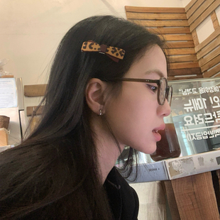 防滑洋气碎发侧边夹子 复古豹纹蝴蝶结发梳倒插梳刘海发夹网红新款