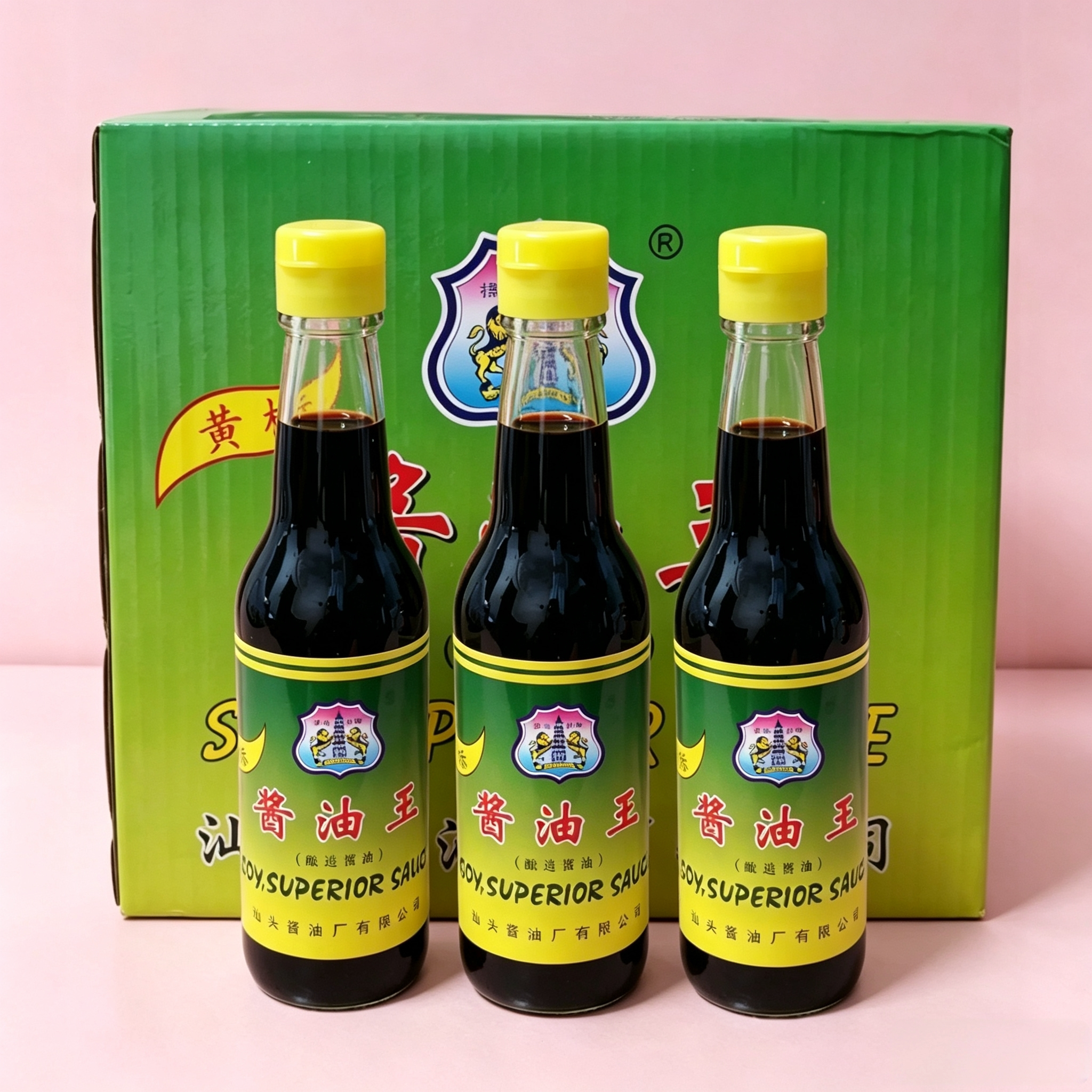 黄标酱油王汕头酱油厂儿童好狮塔老牌瓶装240毫升潮汕特产酿造