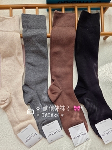 韩国进口女袜秋冬新款小腿袜纯色高筒百搭东大门女士棉袜9395