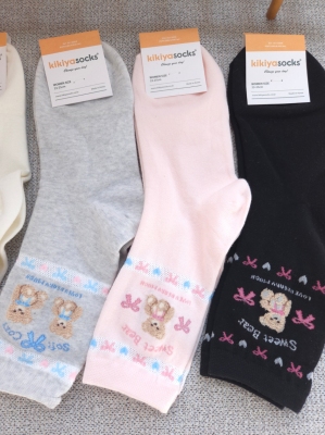 韩国新款女袜东大门春夏薄款袜运动休闲短袜字母百搭1271