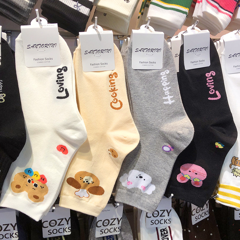 【她他韩袜】韩国ETNA新款卡通少女袜东大门中筒亲肤棉袜秋冬3128