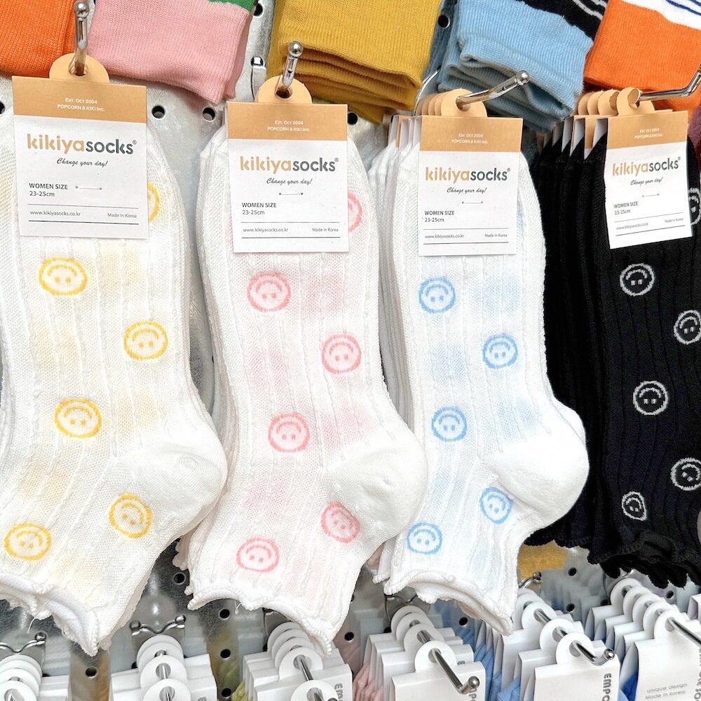 春夏新款袜子女韩国KIKIYA麻花螺纹笑脸少女木耳花边短筒棉袜1265