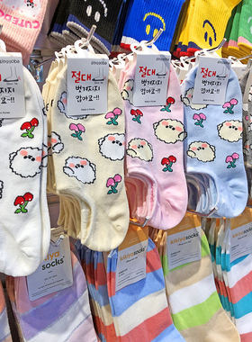 韩国进口袜子春夏新款卡通女船袜可爱樱桃小狗防脱隐形短袜套9149