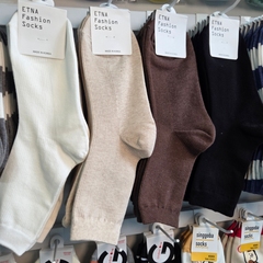 韩国进口ETNA女袜纯色经典简约透气棉袜中筒袜薄款东大门新款3123