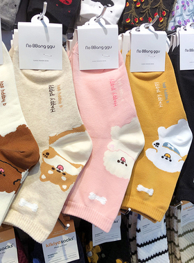 韩国东大门袜子女生中筒袜日系后跟卡通动漫少女袜四季新款9231
