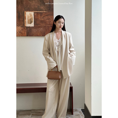 Atelier Onepire|Miranda|米兰达·重工高密tr斜纹捏褶西装套装