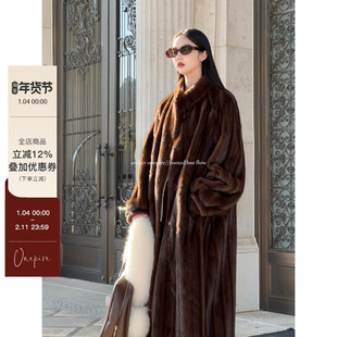 【现货】Onepire【中古典藏】帕斯条仿水貂立体廓形环保皮草大衣