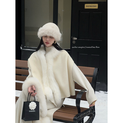 狐狸毛100双面呢马甲女