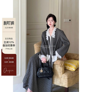 Atelier Onepire|《小奥莉》原创复古赫本风波点毛呢西装半裙套装