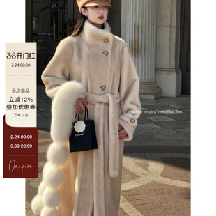 【现货】Onepire|本期半回馈·奶团子重磅双色仿母貂皮毛一体大衣