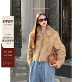 高级感千金加厚保暖真兔毛翻领皮草 小奶兔 现货 Onepire