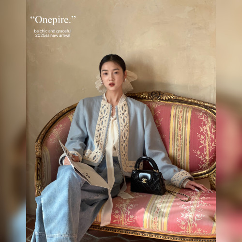 【现货】onepire atelier|南法假日·重工天丝麻蕾丝边西装