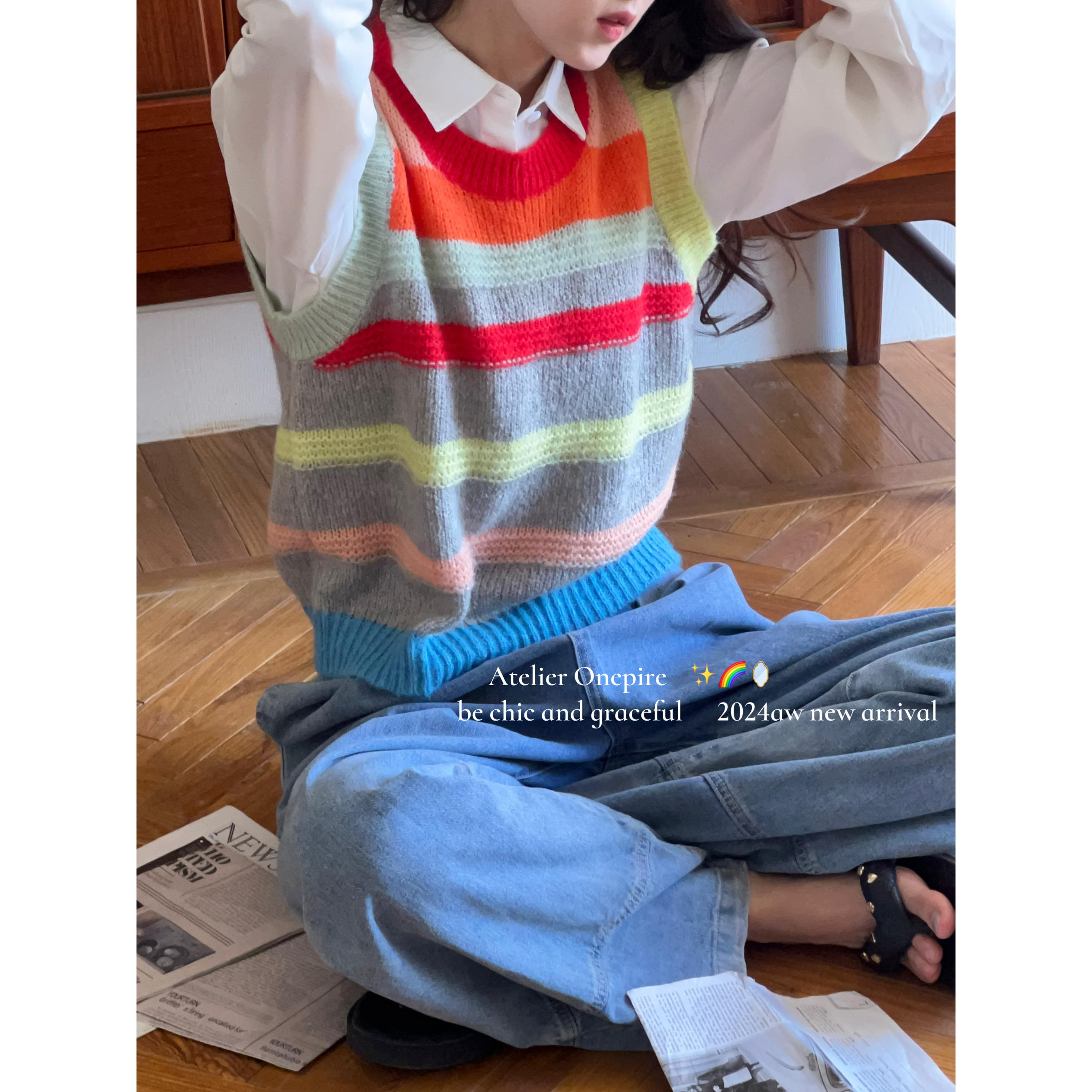 减龄甜美可爱针织马甲