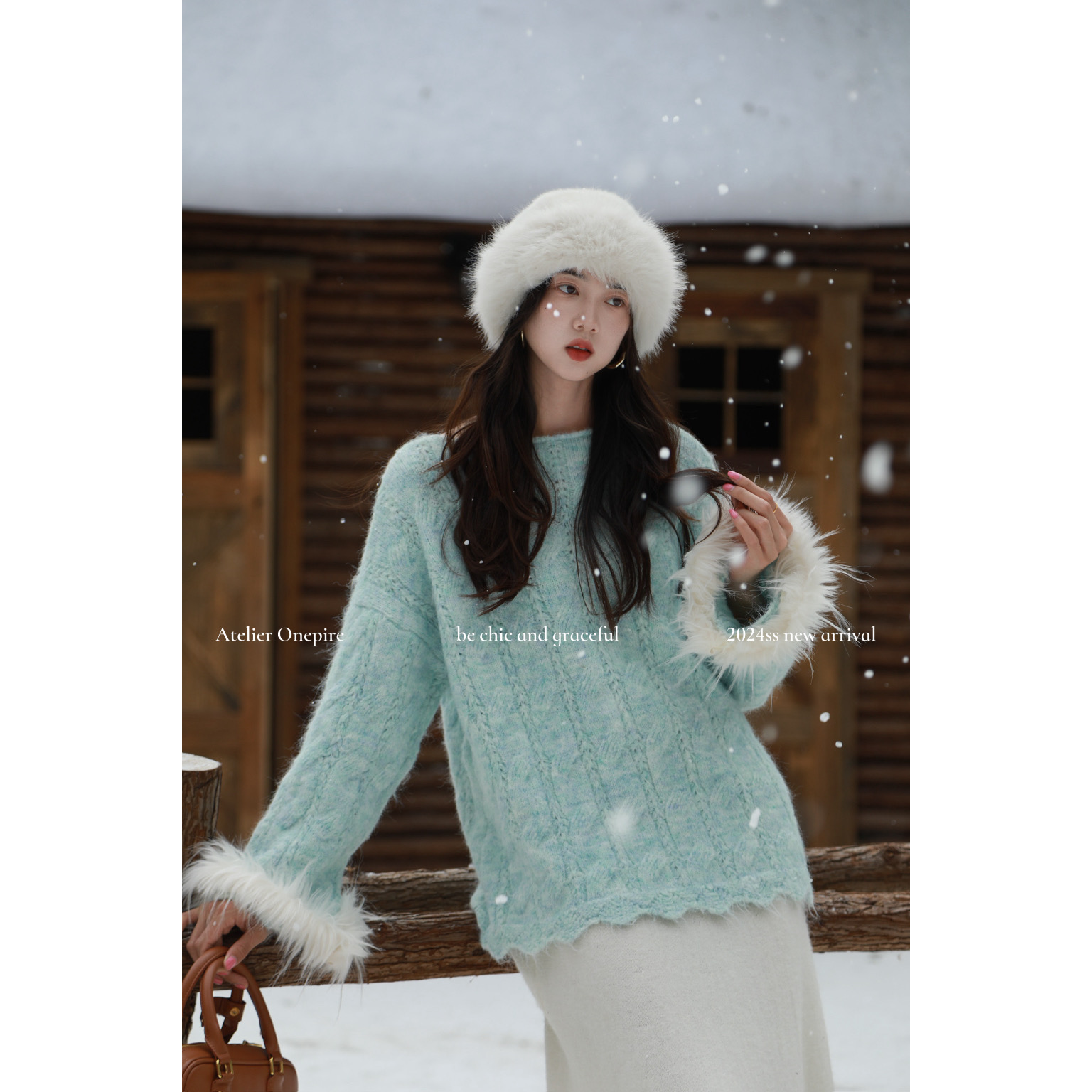 慵懒风温柔毛衣镂空针织衫