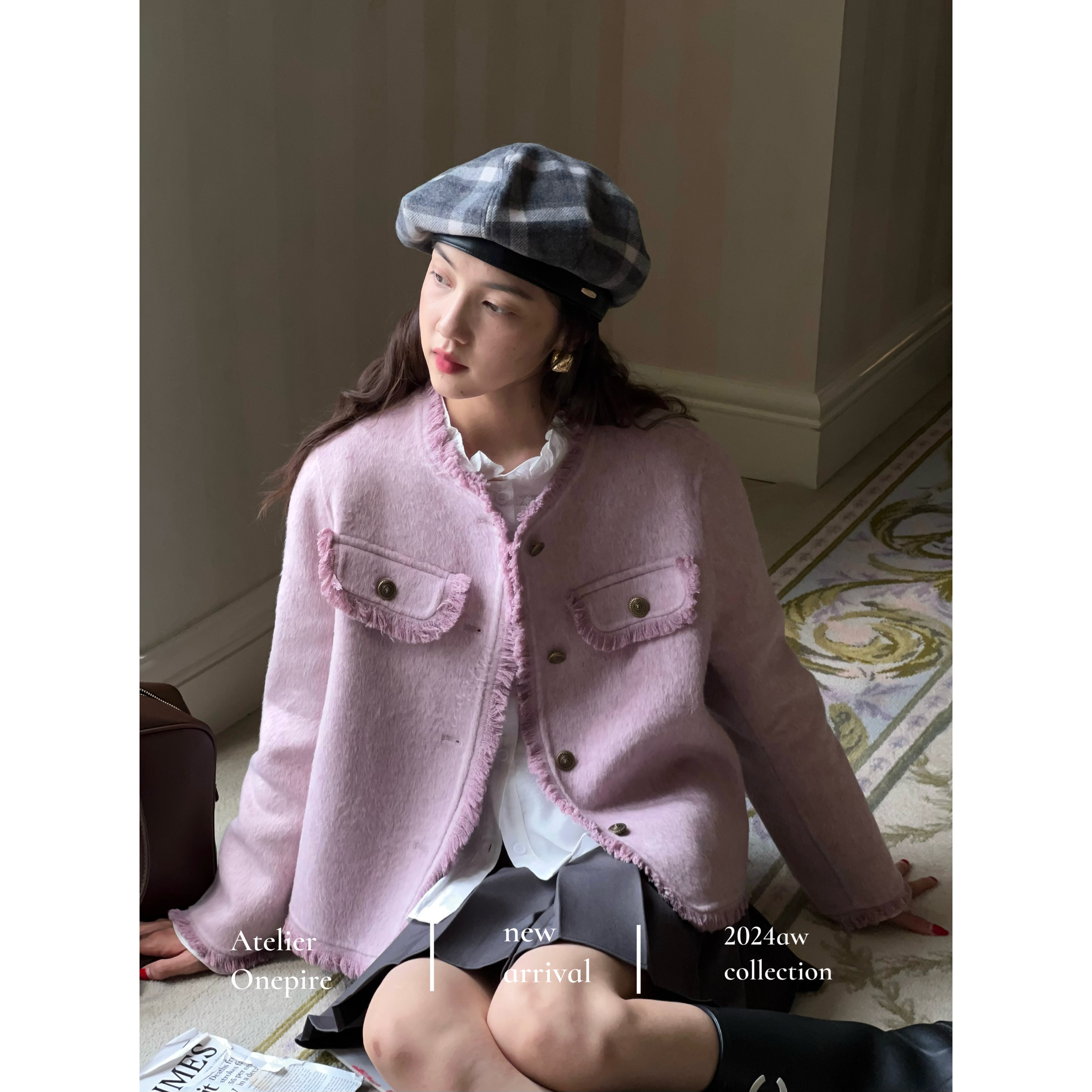 【现货】Onepire|《小香芋》回馈·70羊毛双面短款大衣毛呢外套