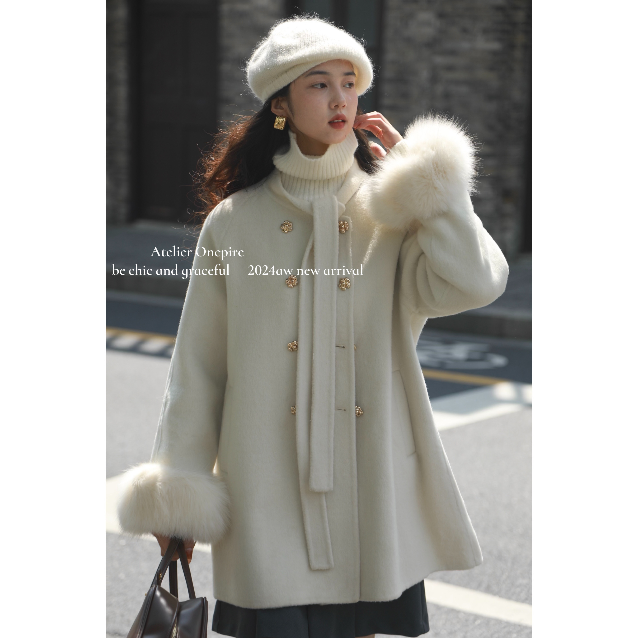 【现货】Onepire Atelier|《曦月扶雪》 70羊毛双面呢大衣外套