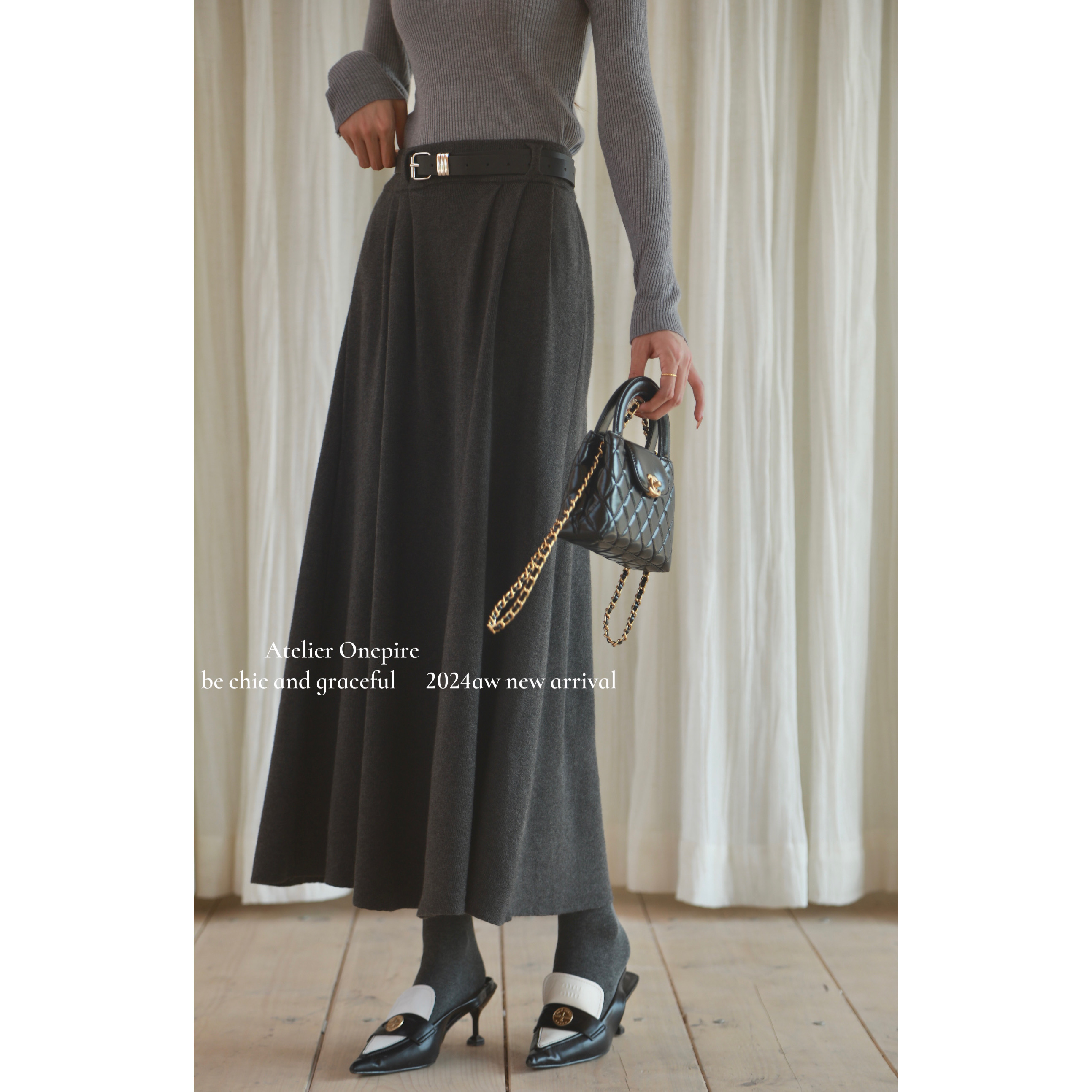 高级感高腰气质显瘦半身裙