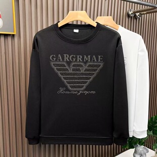 潮范满星老鹰烫钻卫衣精神小伙秋冬季学生休闲潮流行新款上衣爆