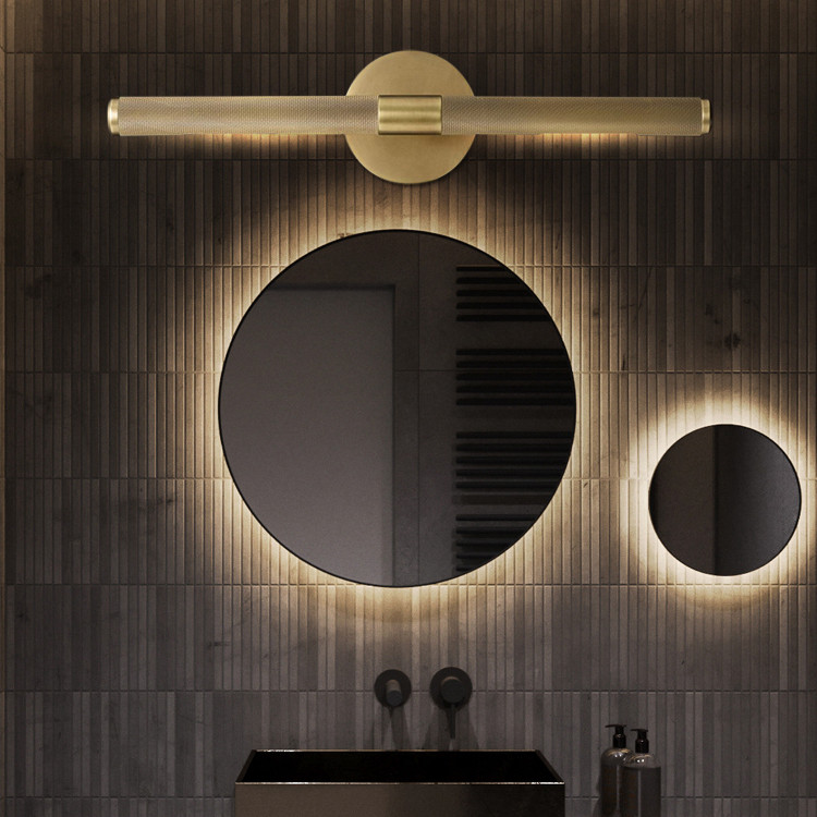 全铜美式镜前灯壁画灯照画黄铜油画复古挂画墙画卫生间古铜画前灯