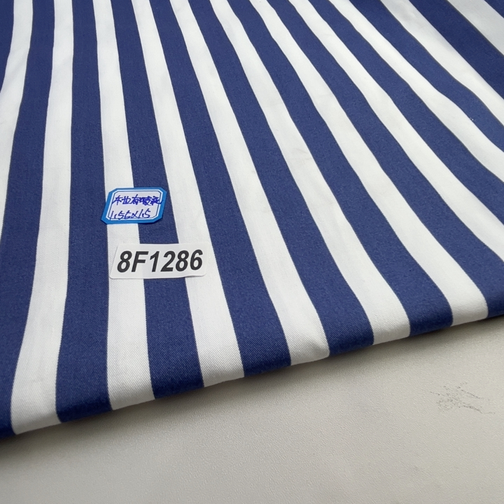 30元包邮8F1286涤棉条纹纱卡无弹力加厚有印花瑕疵1.55×1.5米