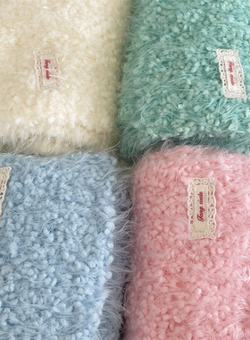 软软糯糯马卡龙纯色系毛绒围巾奶油风柔软亲肤秋冬女士围脖多巴胺