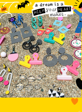 【H外D狗】 Original design 原创 手工定制蒸汽波耳环