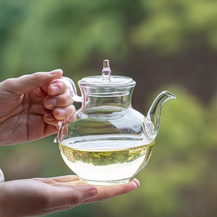 中式仿古宋执壶宋微壶玻璃手执壶中式带过滤绿茶泡茶器专用花茶壶