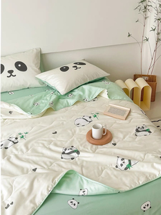 多喜爱 商场正品 新品 全棉卡通动漫空调被熊猫团团夏薄被芯被子
