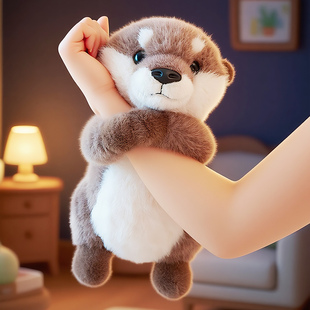 可爱超萌小水獭玩偶仿真新款毛绒玩具女孩儿童布娃娃生日礼物公仔