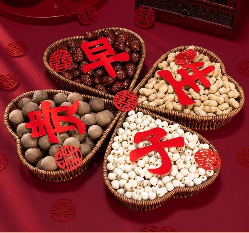 结婚压床小摆件早生贵子模具新婚铺床干果四宫格组合婚庆用品套装,3C数码配件,USB多功能数码宝,淘宝优惠券,粉丝福利购,淘宝优惠卷