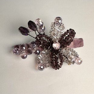 西家紫色水晶花瓣 精美鸭夹，侧面造型夹，碎发夹，高货