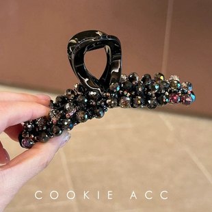 抓夹 cookie饰品韩国精致串珠发夹女后脑勺高级感轻奢风2025新款