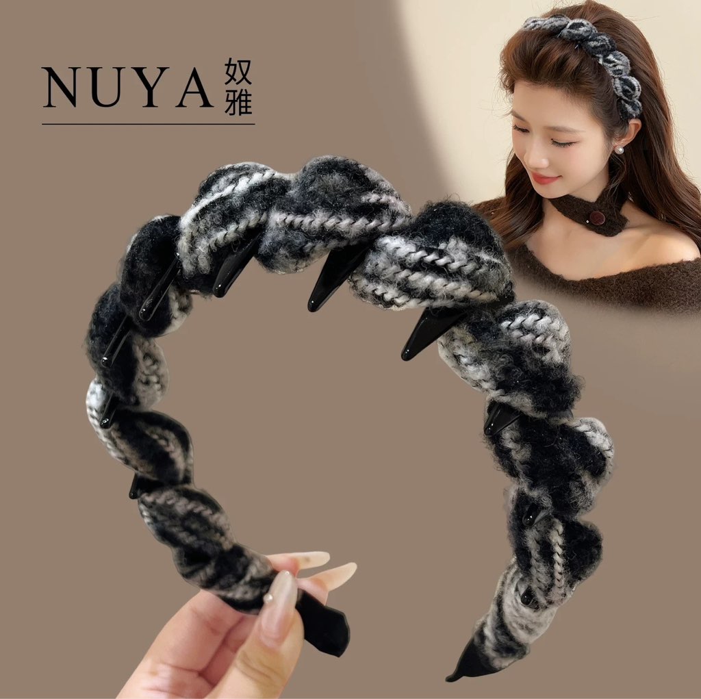 新品毛线冬款 U形高颅顶发箍一个