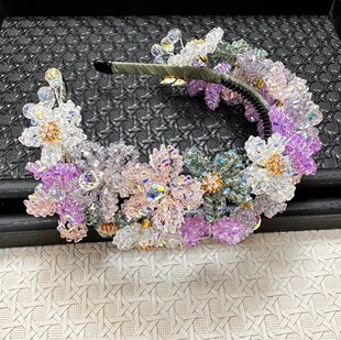 西家原版水晶花朵 高级奢华重工发箍
