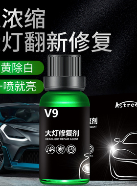 超浓缩汽车大灯翻新修复液划痕发黄清洗灯剂罩镀膜上光去污抛光剂