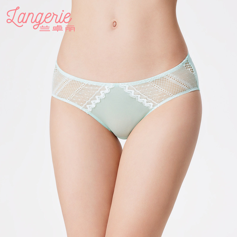 【领券159元/5条】兰卓丽内裤纯棉底裆中低腰平角裤性感蕾丝短裤