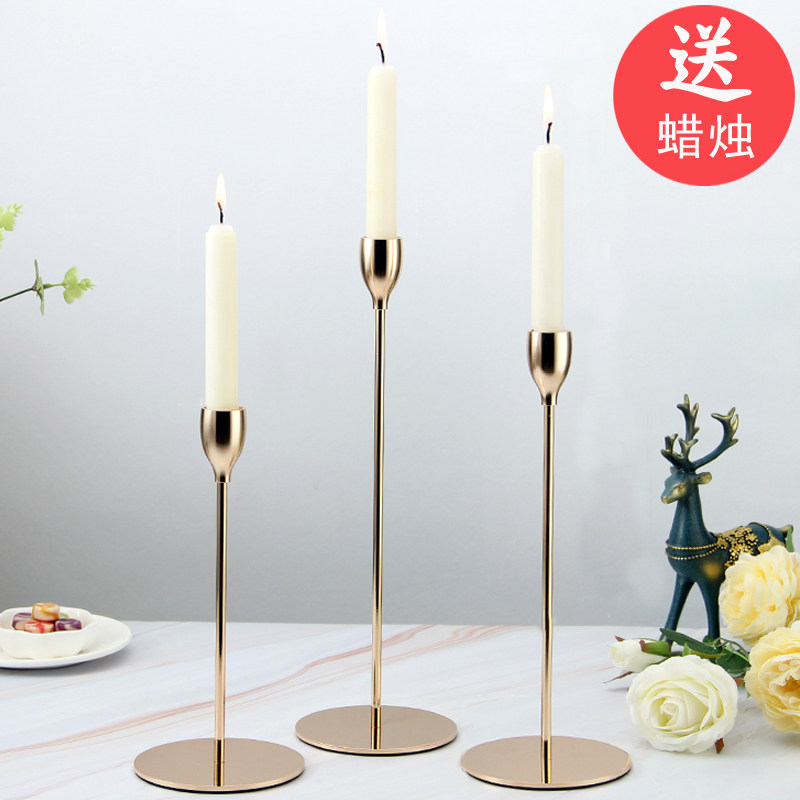 北欧风格蜡烛台摆件欧式烛光晚餐浪漫道具家用照明蜡烛架香薰烛台